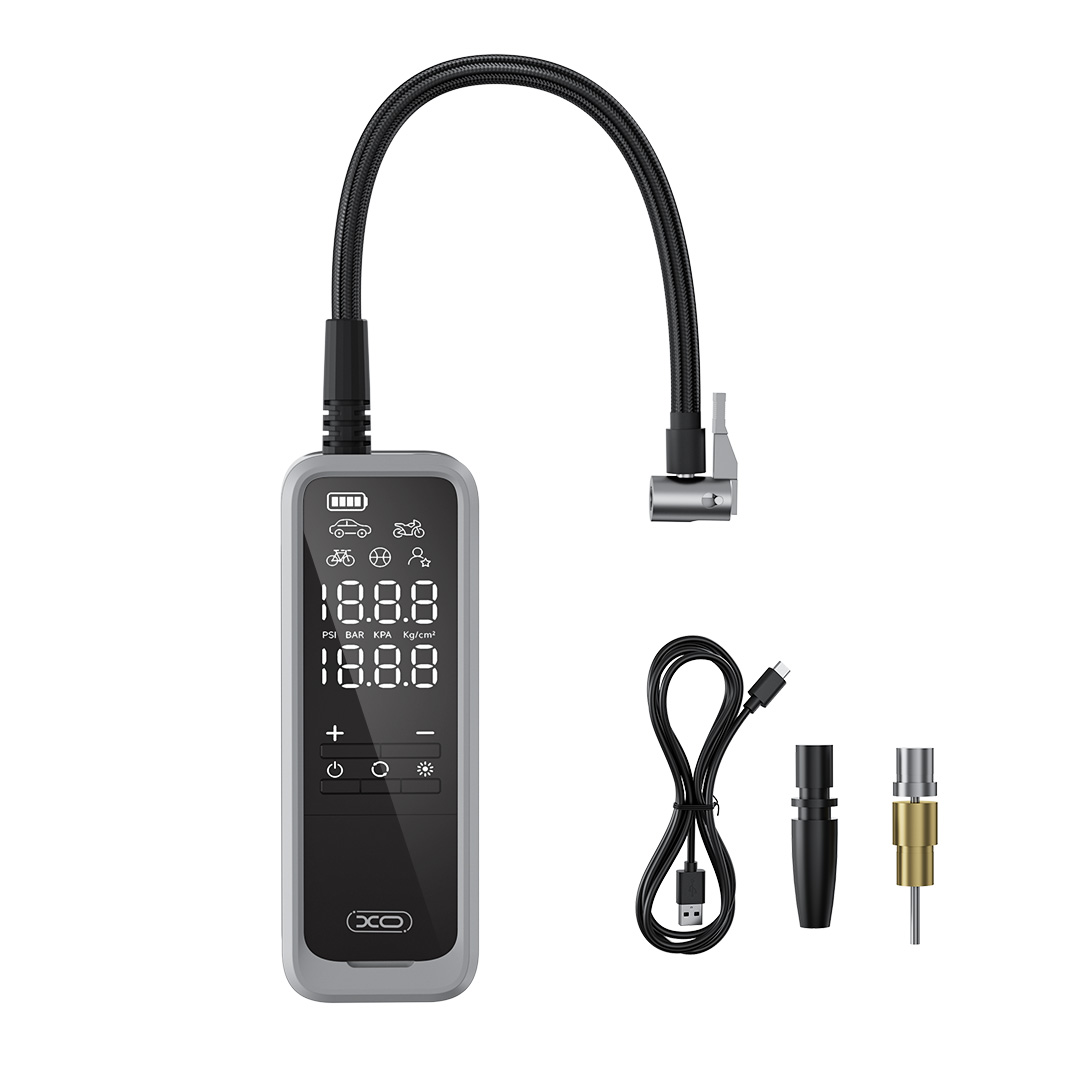 XO riteņu sūknis CZ018 melns universāls 5000mAh bezvadu
