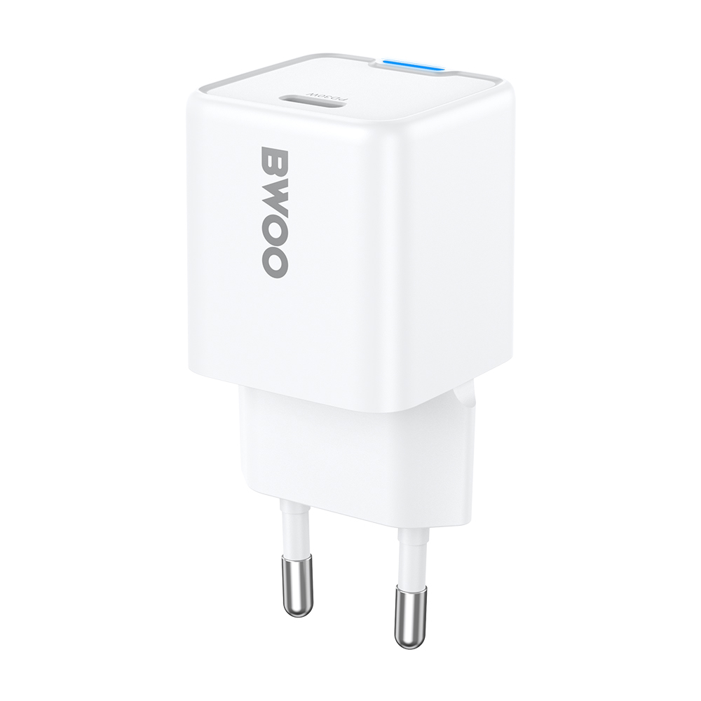 BWOO GaN PD wall lādētājs 30W 1x USB-C port 1A balts