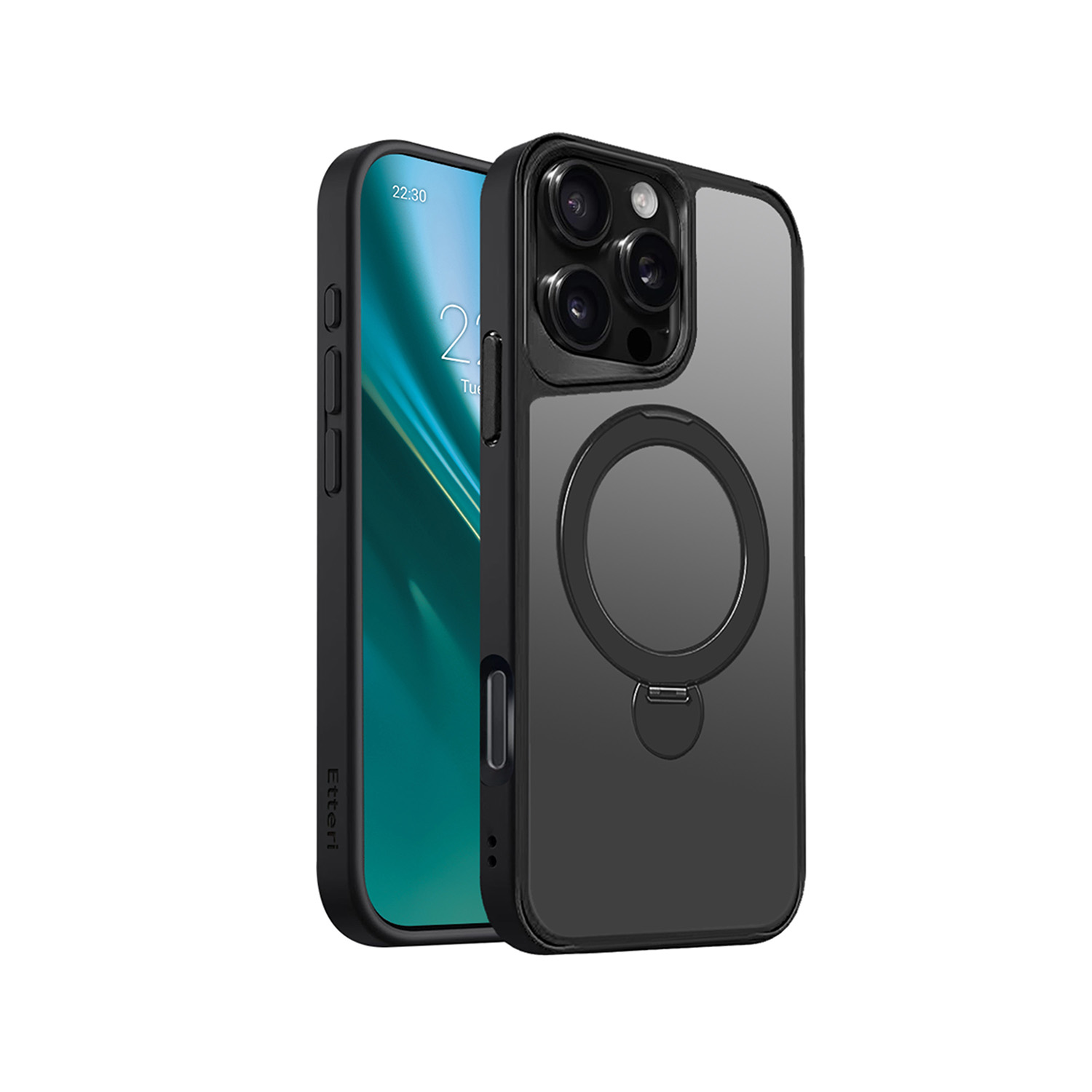 Etteri Matēts Mag Ring maciņš for iPhone 16 Pro Max 6,9" melns