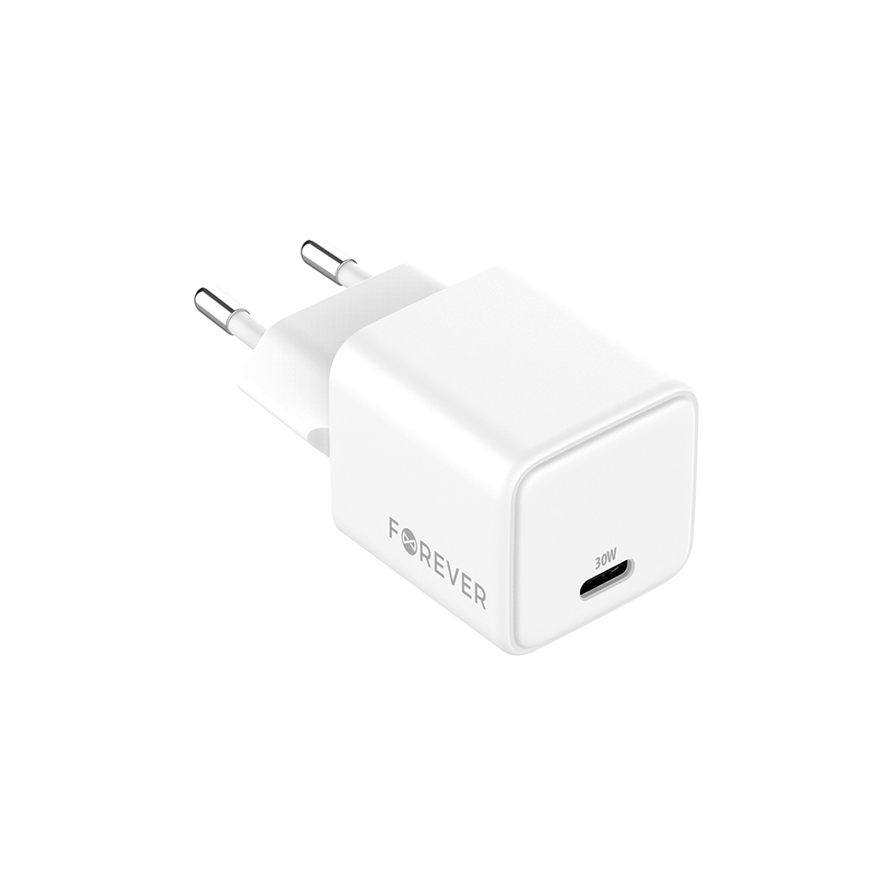 Forever TC-08-30C GaN PD lādētājs 1x USB-C 30W balts