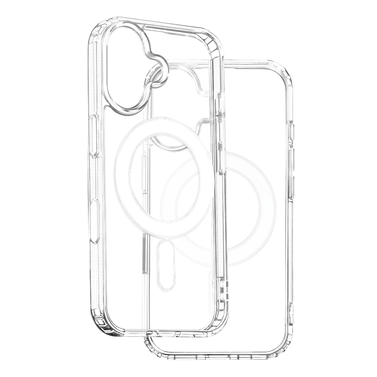 Anti Shock 1,5 mm Mag case for iPhone 16 Pro Max 6,9" transparent big hole + button