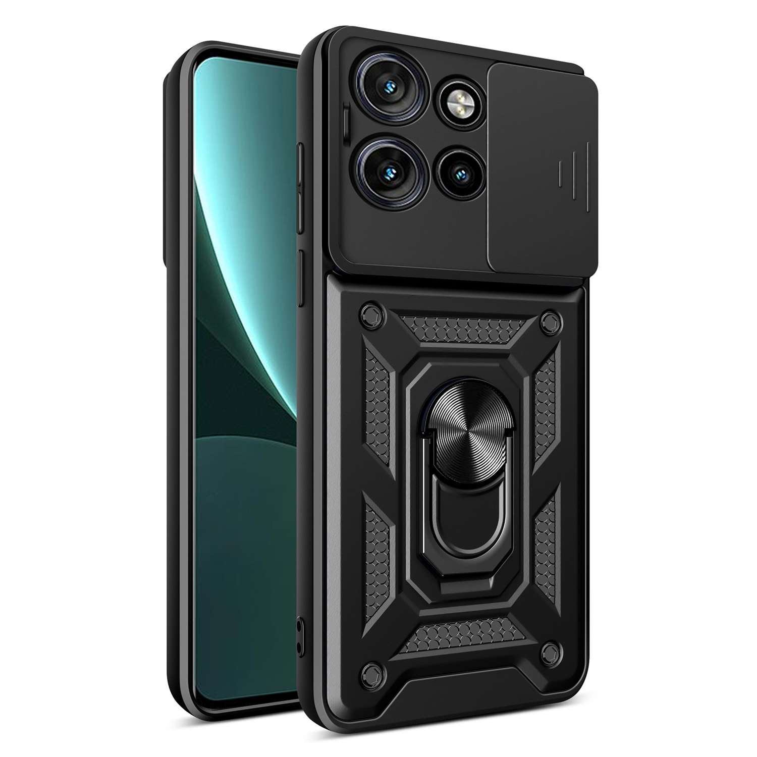 Defender Slide korpuss priekš Motorola Edge 50 Neo melns