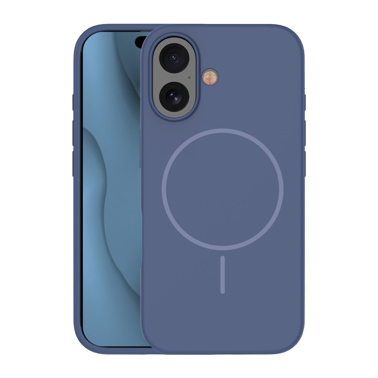 Silikona Thin Mag maciņš for iPhone 16 6,1" tumši zils