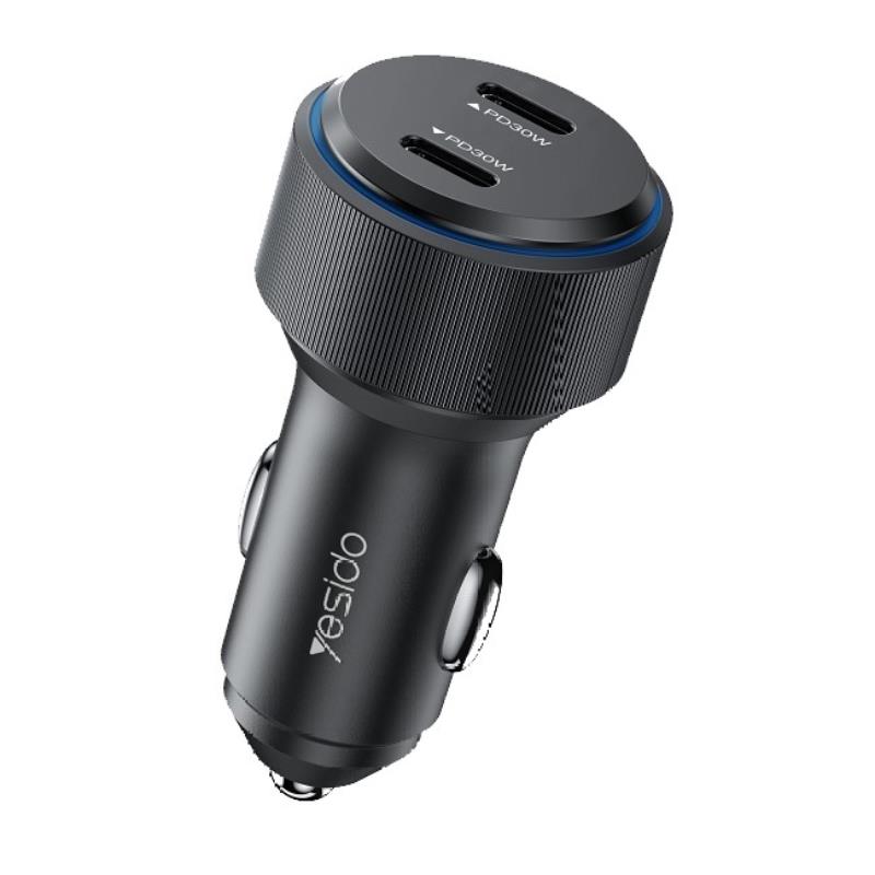 YESIDO CAR LĀDĒTĀJS Y48 PD 60W 2xUSB-C melns