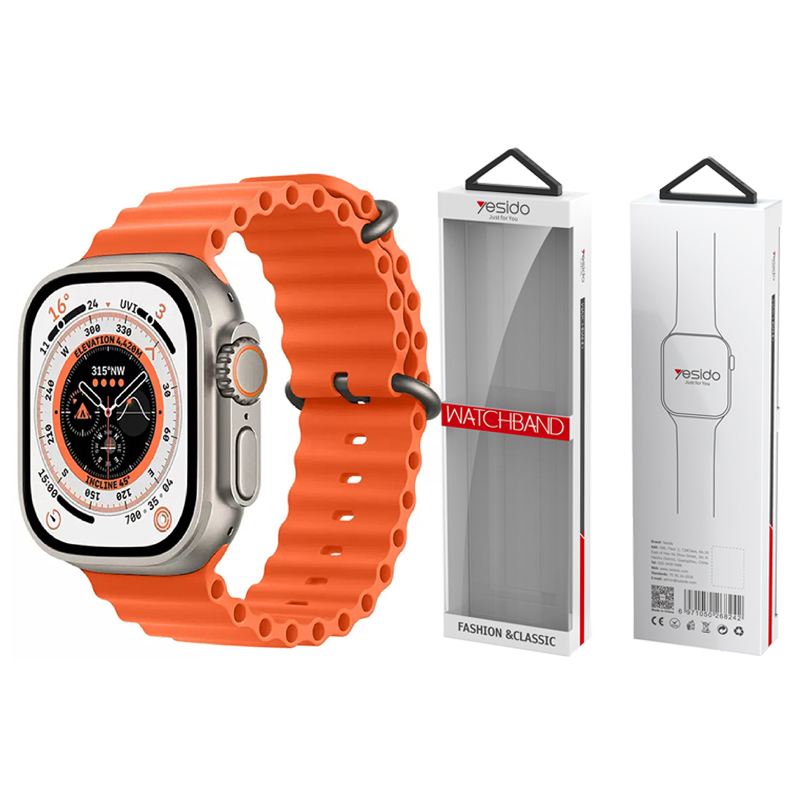 YESIDO WB21 APPLE WATCH SILIKONA SIKSNIŅA 42/44/45 ORANGE