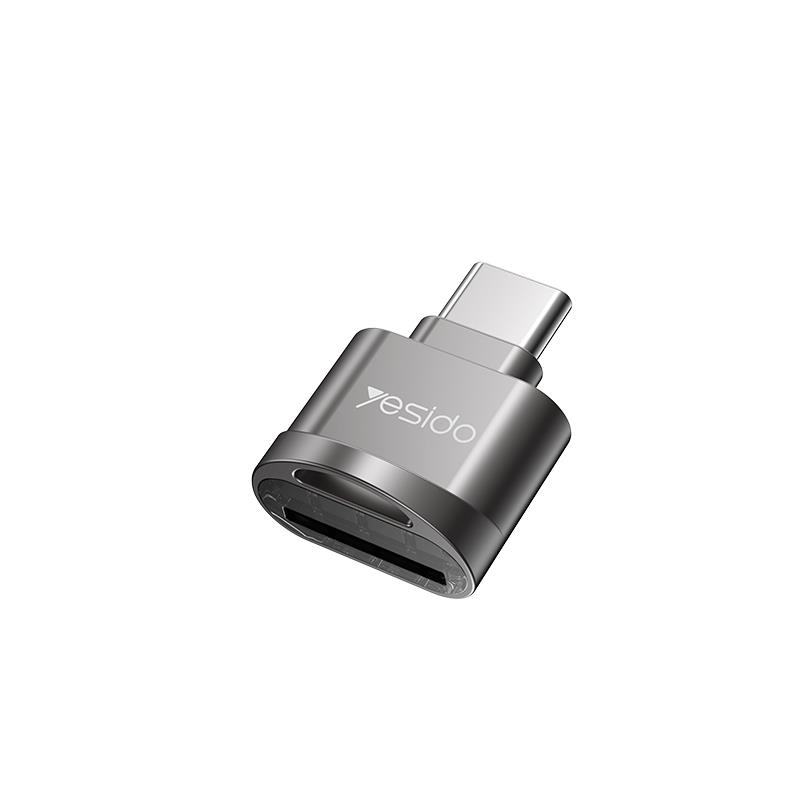 YESIDO  GS19 OTG CARD READER TYPE-C/MICRO SD melns