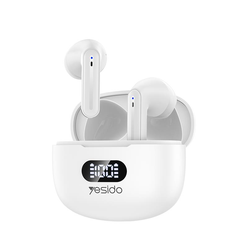 YESIDO EARPHONES TWS19 (Enc) BT 5.3 balts