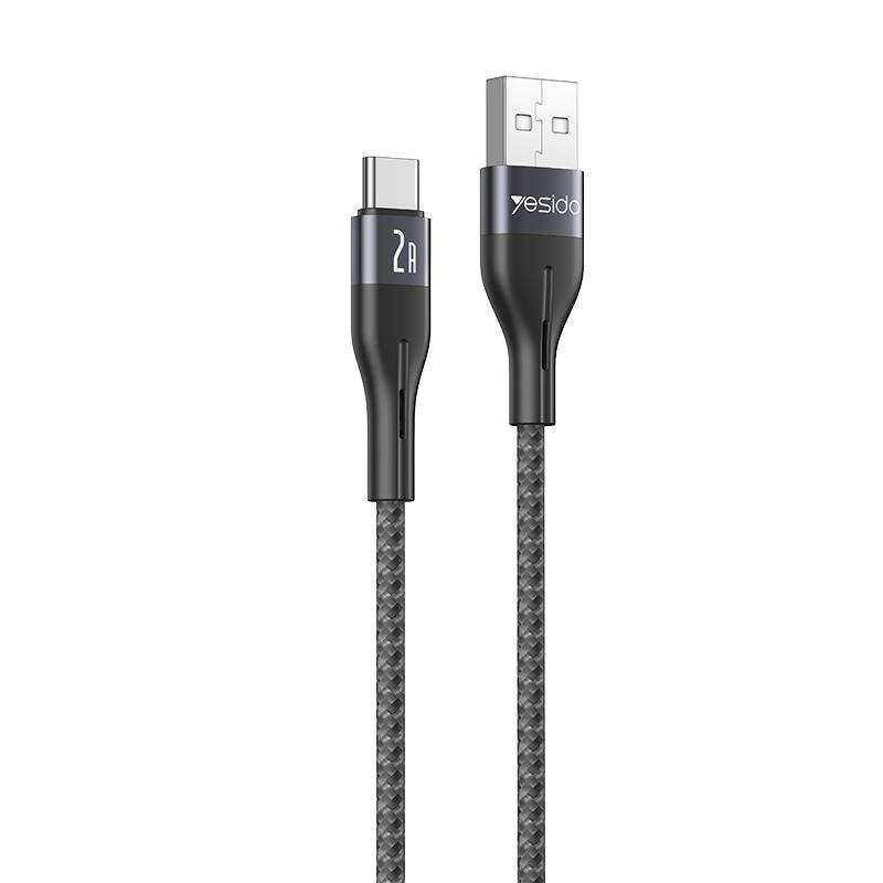 YESIDO KABELIS CA121 18W USB/TYPE-C 1M 2A melns