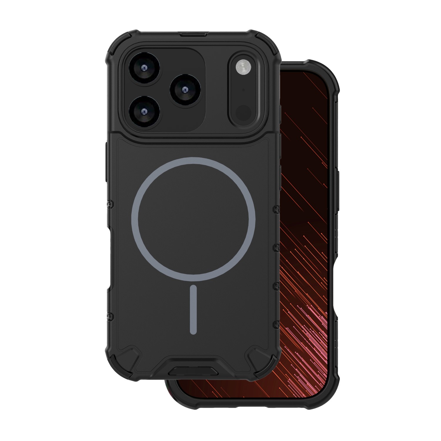 Defender 2in1 Mag maciņš for iPhone 17 Pro Max 6,9" melns