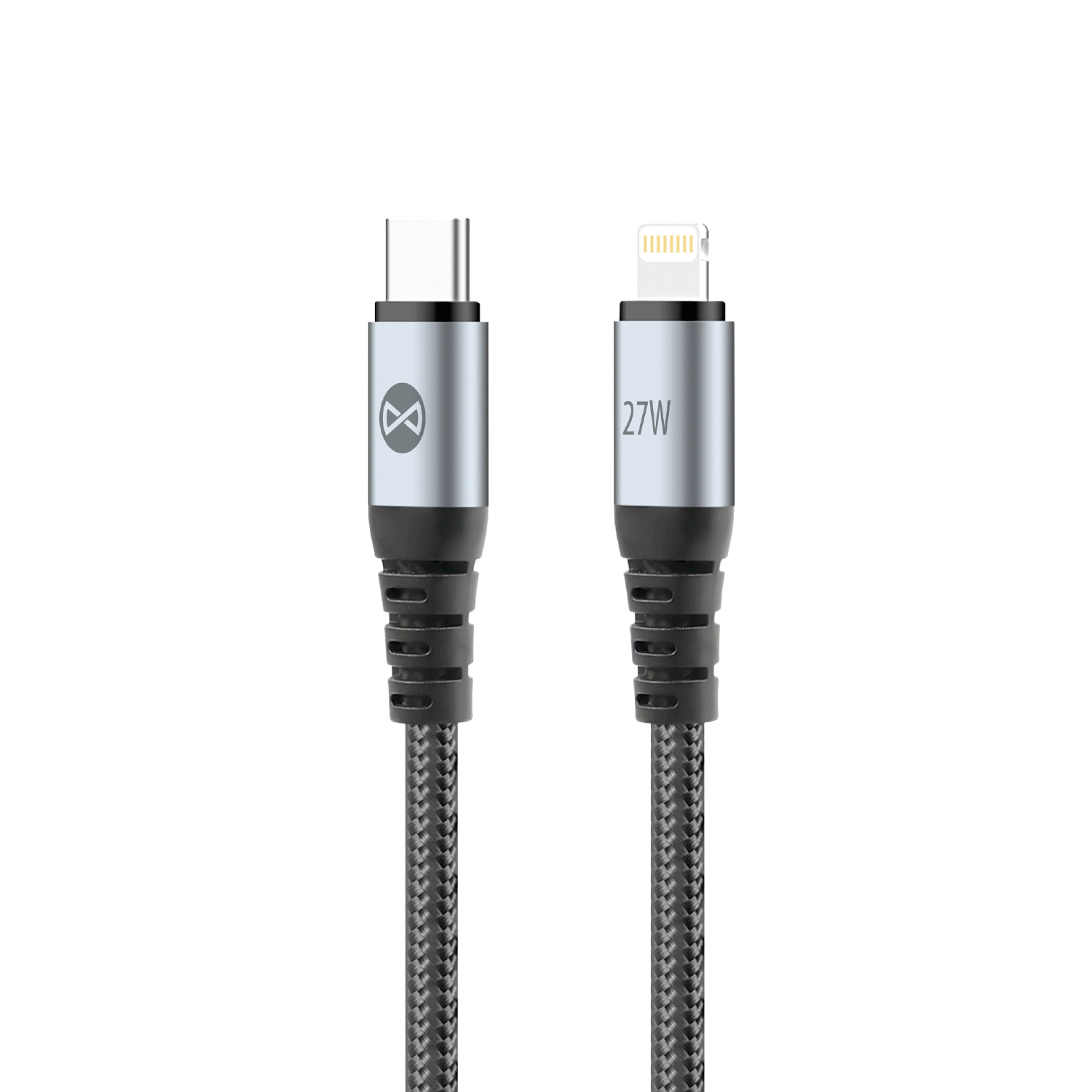 Forever Braix kabelis USB-C - Lightning 1,0 m 27W melns