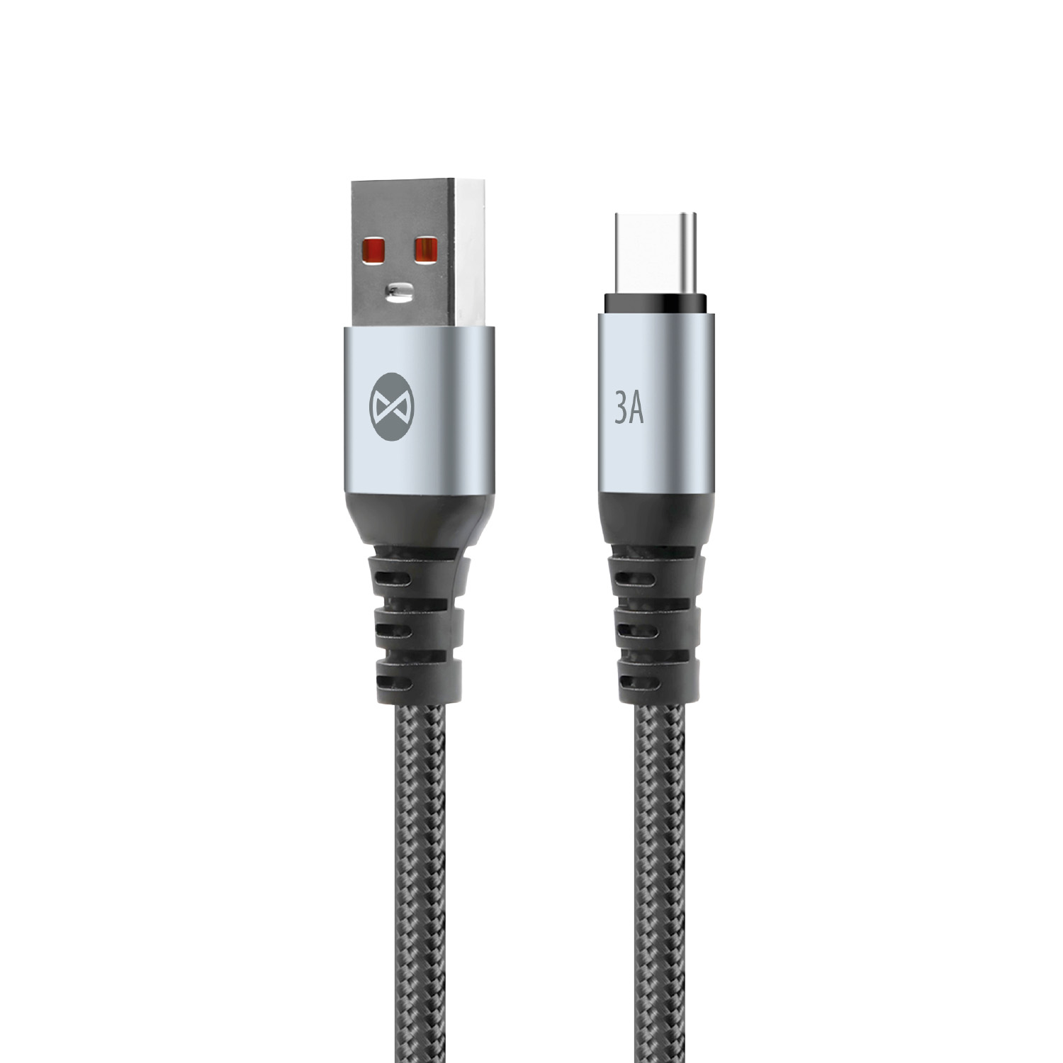 Forever Braix kabelis USB - USB-C 1,0 m 3A melns