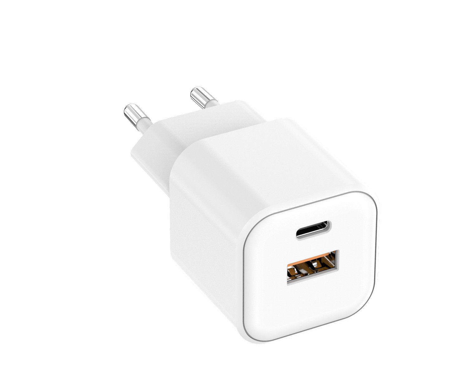 Setty sienas lādētājs USB-A + USB-C 20W LSGaN-AC-200 balts