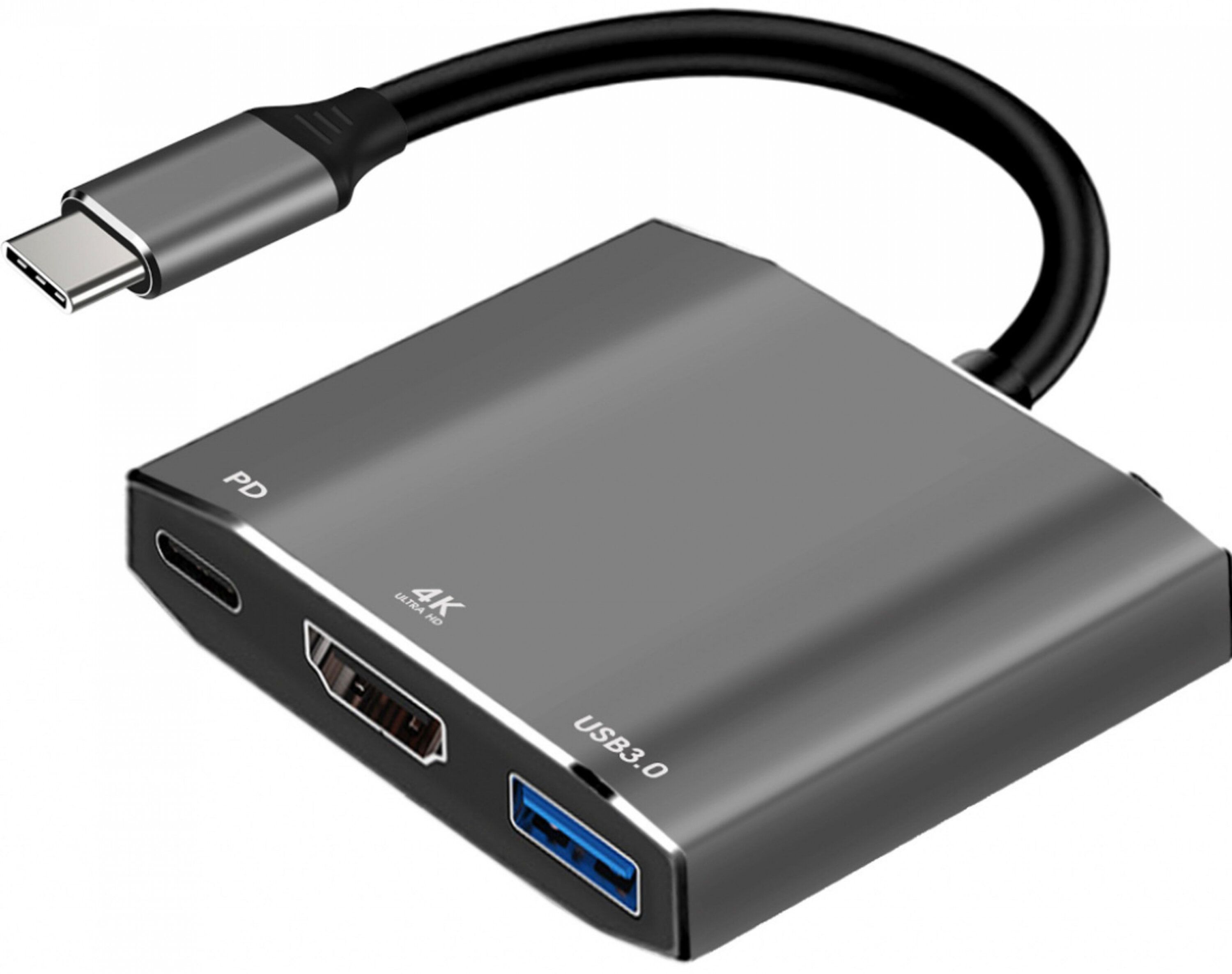 Adapteris HUB 3in1 USB C ART OEM-C17 sudraba