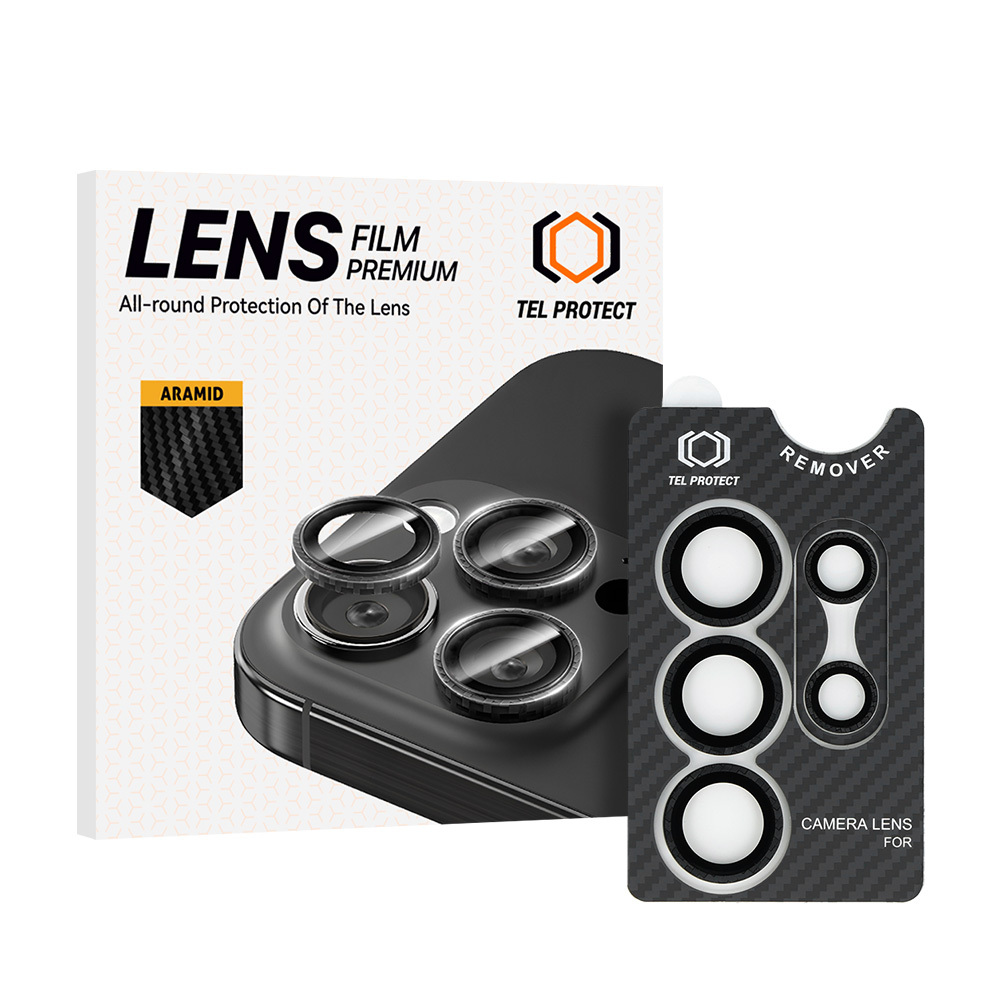 Rūdīts stikls Tel Protect 3D Lens Aramid Series on camera priekš Samsung Galaxy S26 Ultra (objektīvs 5 gab.)