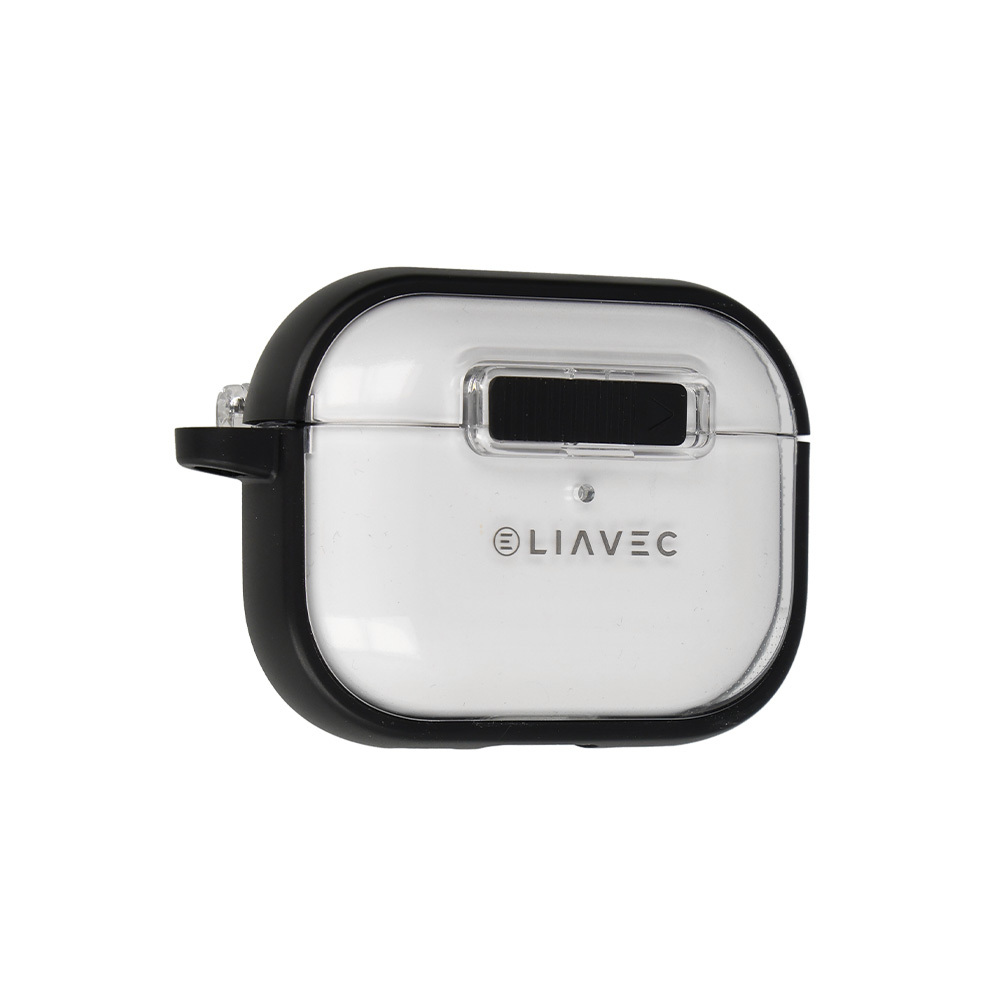 Liavec SlideLock Case for Apple AirPods Pro 3 transparent-black