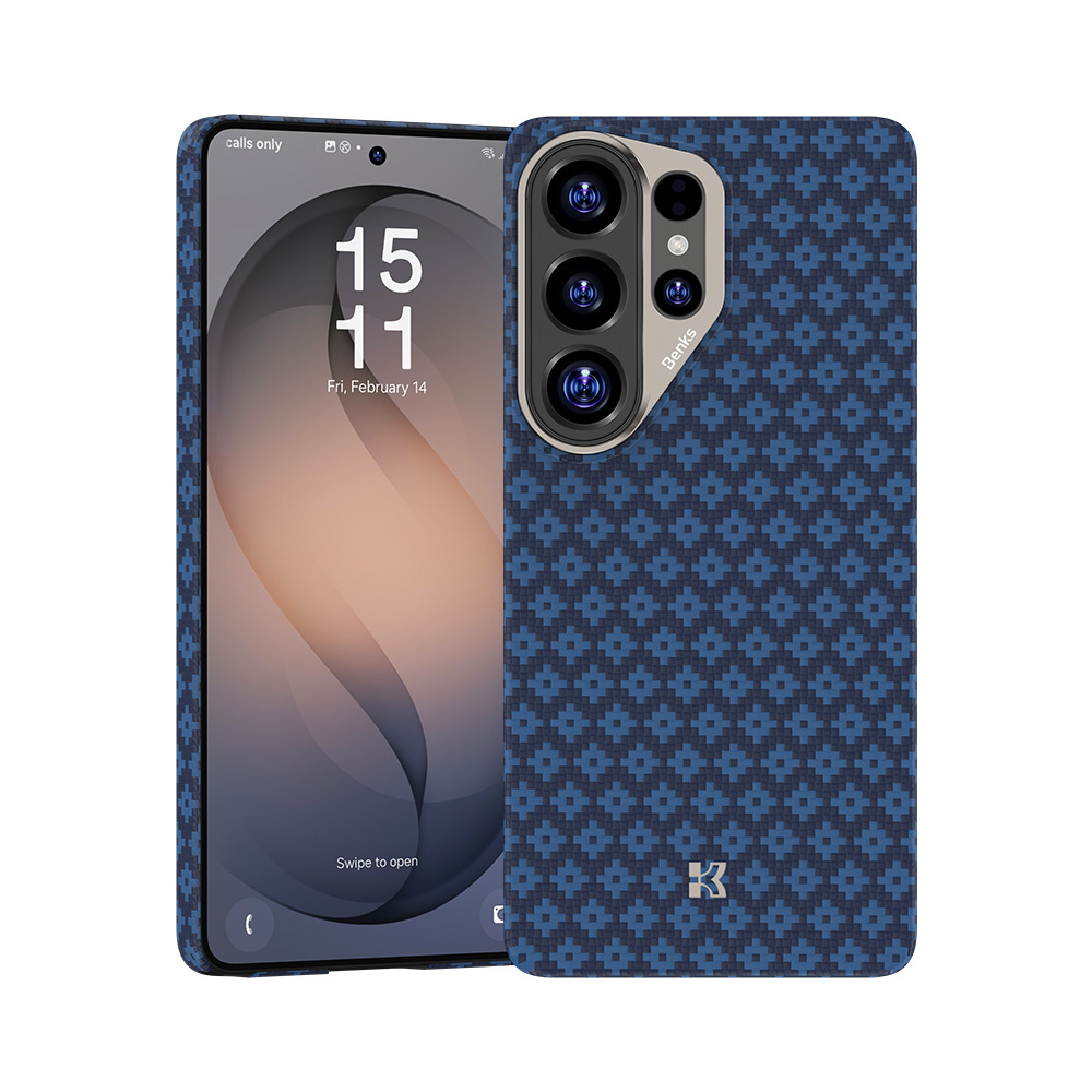 Benks Magnetic Armor Air Armor Grid Kevlar Maciņš Metal Frame 600D (A050) for Samsung Galaxy S26 Ultra zils