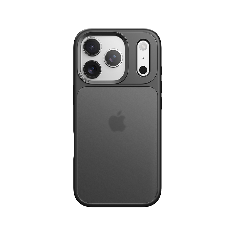 Rock Guard Touch Lens Protection Series Maciņš for Iphone 17 Pro Max caurspīdīgs-melns