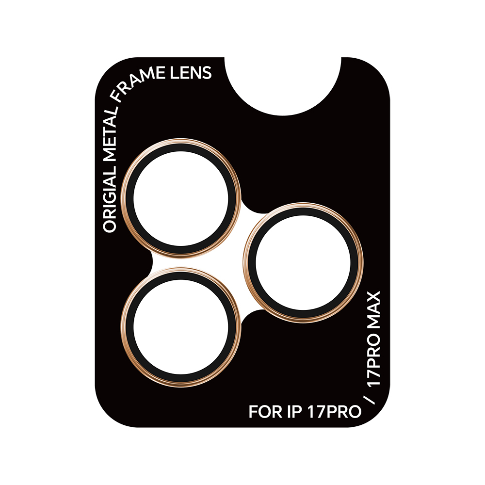 Rock Tempered stikls Pure Series Camera Lens on camera for Iphone 17 Pro/17 Pro Max (lens 3 pieces) oranžs