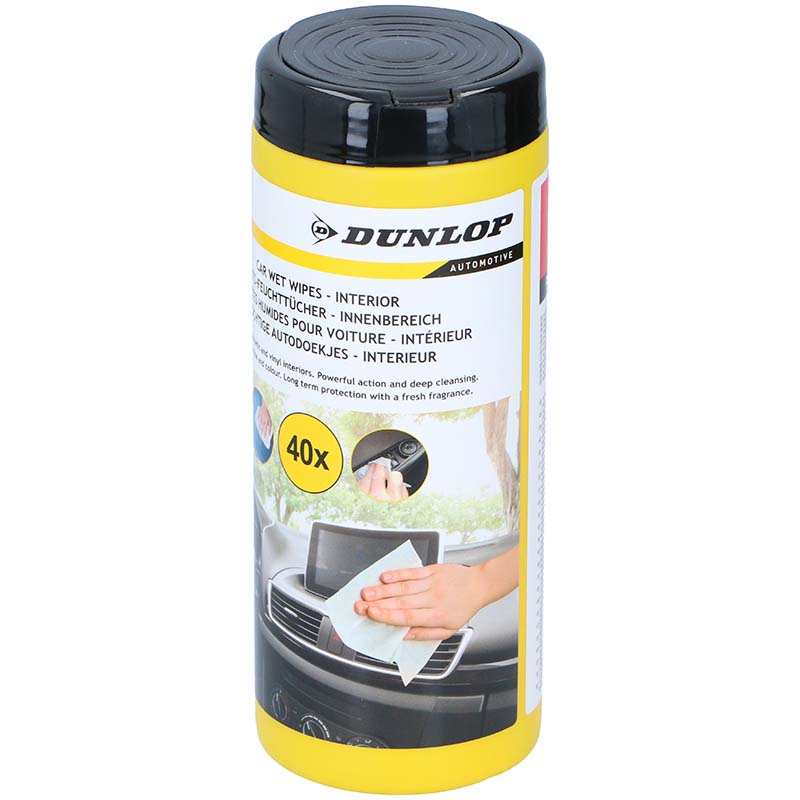 Dunlop mitrās salvetes automašīnas paneļa kopšanai, 40 gab.