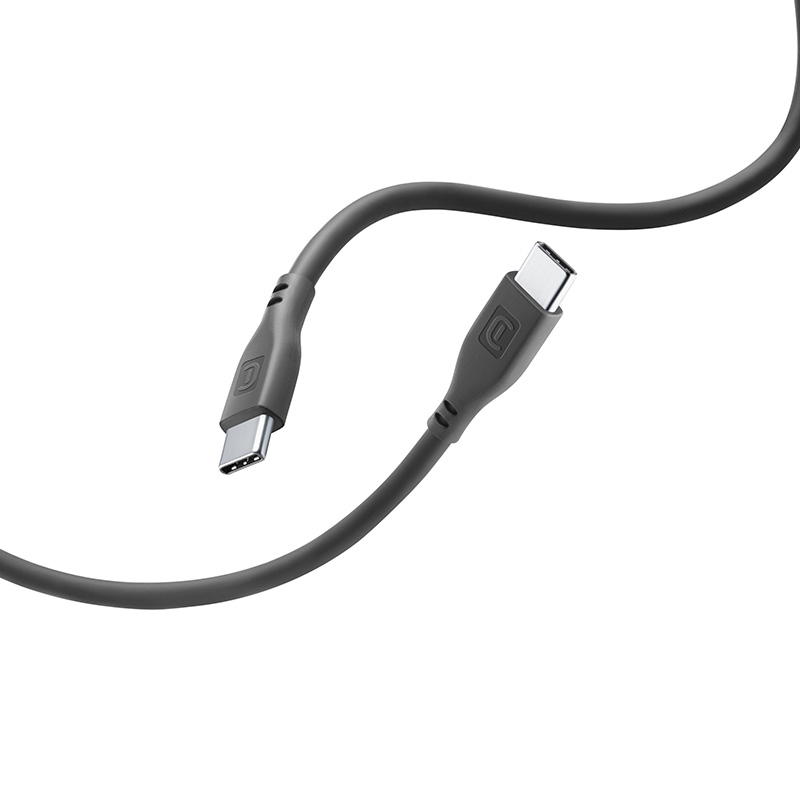 Cellularline Soft kabelis - USB-C to USB-C kabelis 1.2 m (melns)