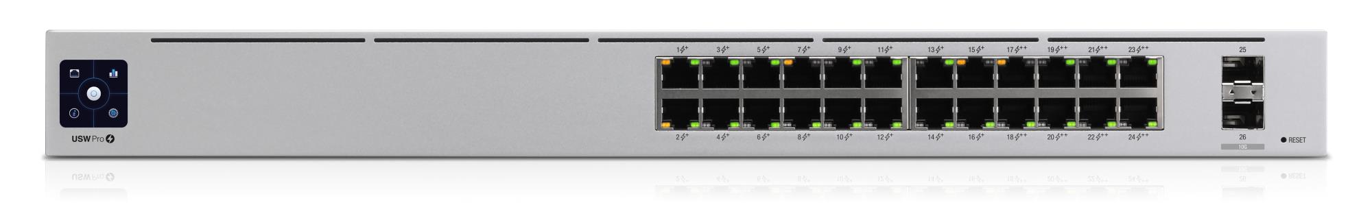 Komutators UBIQUITI USW-Pro-24-PoE L3 24x10/100/1000Base-T 2xSFP+ PoE 24 porti 400W