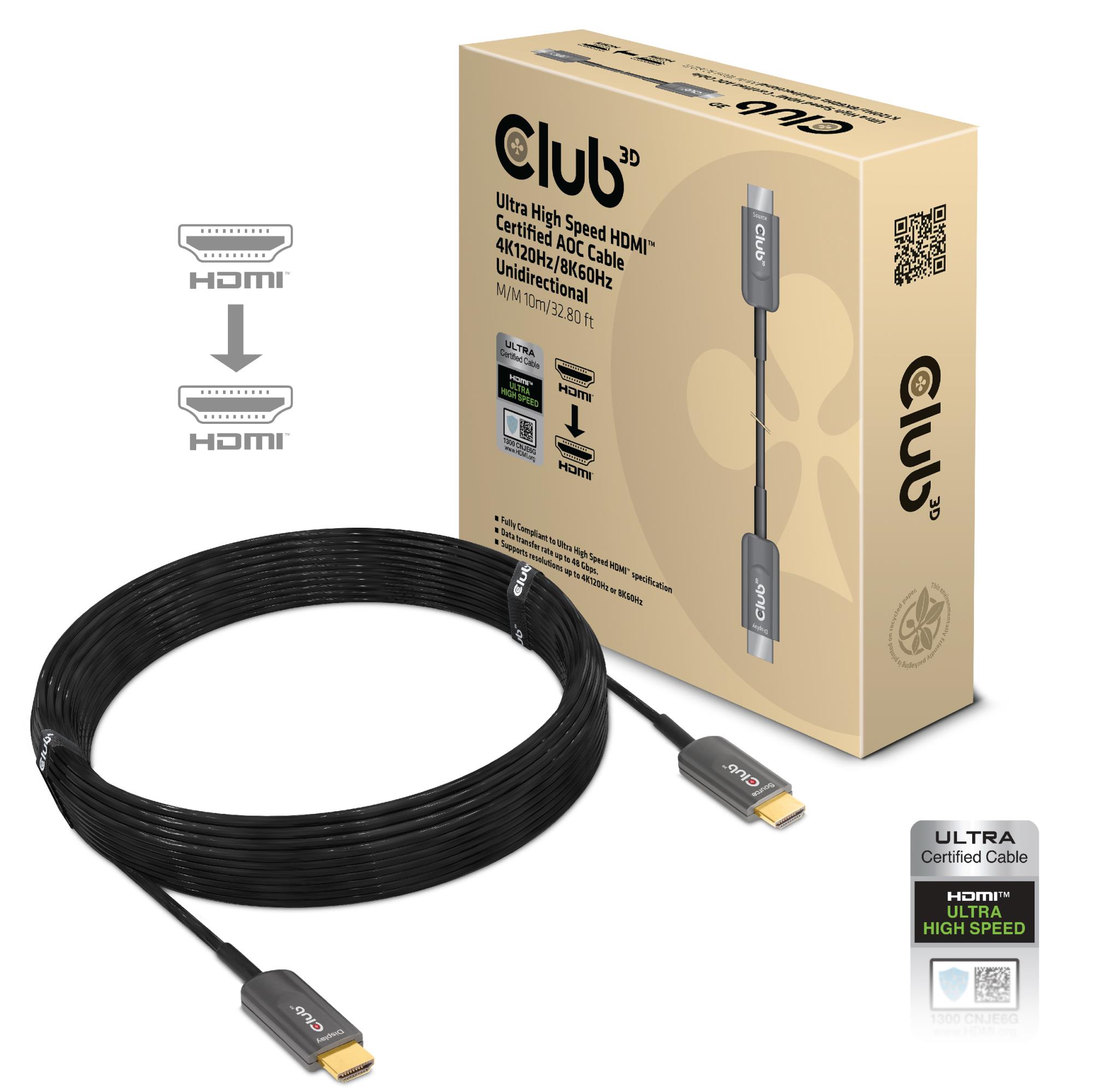 Club3D CAC-1376 HDMI kabelis 10m liela ātruma