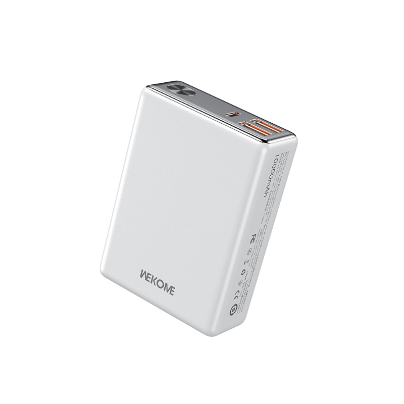 WEKOME WP-27 Tint Series - Power bank 10000 mAh Super Fast Charging USB-C PD 20W + 2x USB-A QC3.0 22.5W (balts)