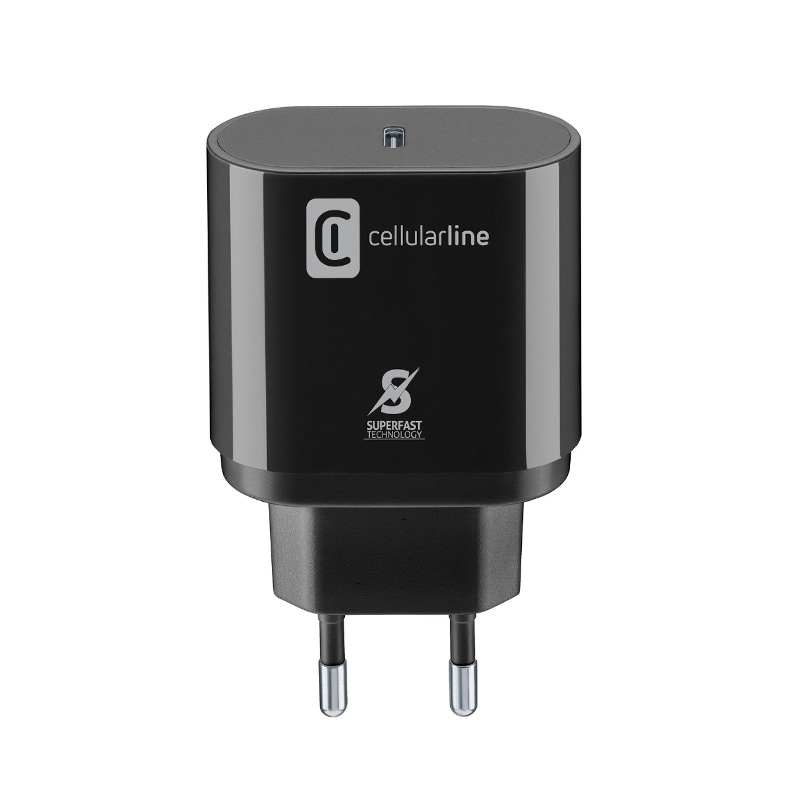 Cellularline - USB-C Super Fast lādētājs 25W (Designed Samsung) (melns)
