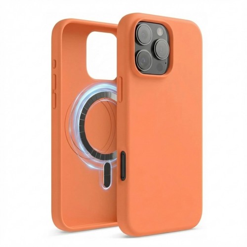 Maciņš "TM MagSafe Silicone" iPhone 12 (iPhone 12 Pro) / Persiku /