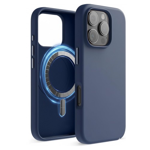 Maciņš "TM MagSafe Silicone" iPhone 13 Pro / Tumši zils /