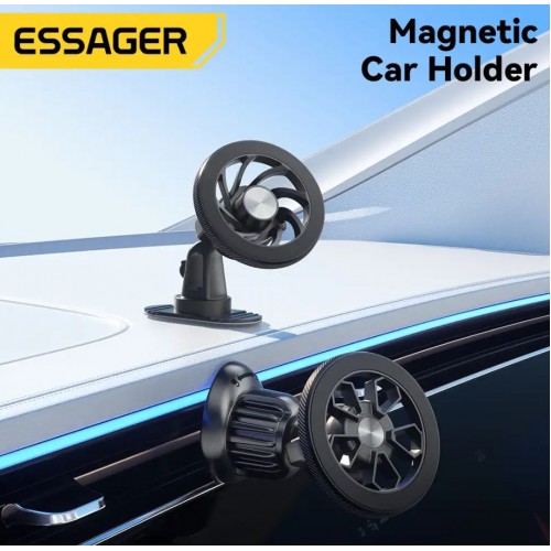 Automašīnas turētājs Essager "Spiral" melns (magnētisks / lipīgs paliktnis)