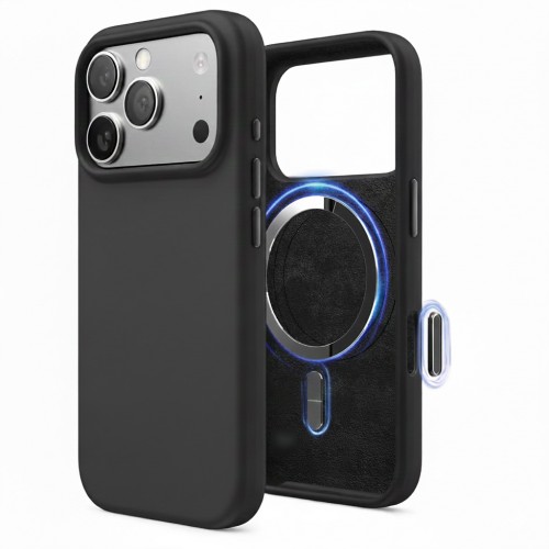 Maciņš "TM MagSafe Silicone" iPhone 17 / Nakts melns /