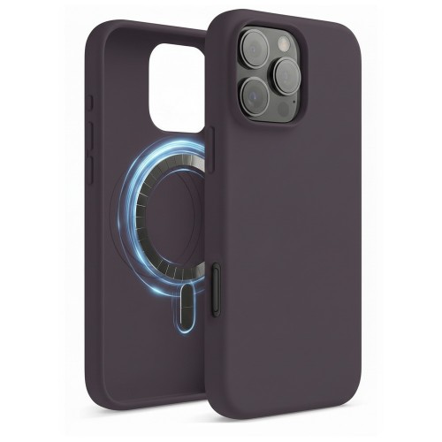 Maciņš "TM MagSafe Silicone" iPhone 14 Pro / Plūškoka /