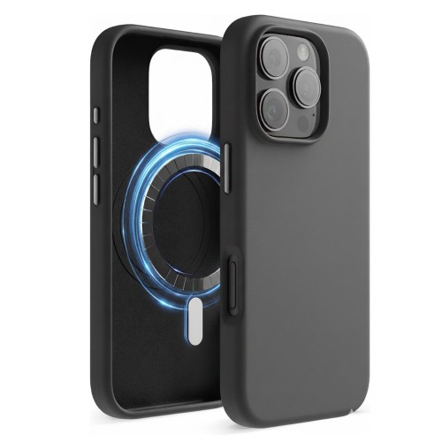 Maciņš "TM MagSafe Silicone" iPhone 16 Pro Max / Melns /