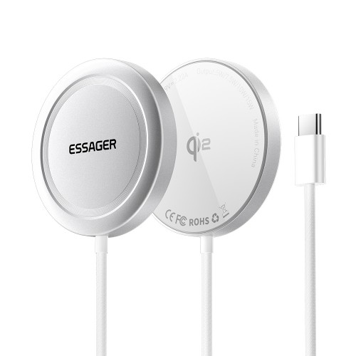 Bezvadu lādētājs Essager "ES-WC11" Qi2 sudrabs 15W
