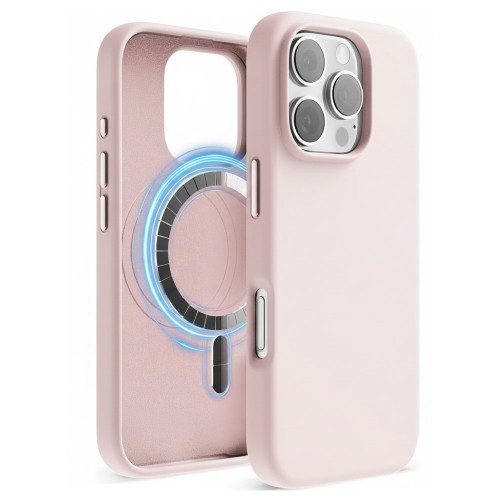 Maciņš "TM MagSafe Silicone" iPhone 14 Pro Max / Krīta rozā /