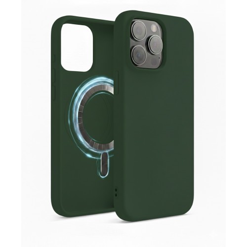 Maciņš "TM MagSafe Silicone" iPhone 13 / Zaļš /