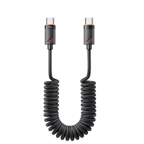 USB Kabelis Essager "Chuan" melns 60W "Type-C / Type-C" 120cm