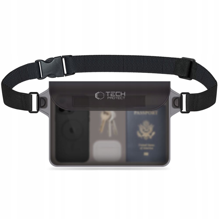 TECH-PROTECT UNIVERSĀLS Ūdensizturīgs maciņš PELĒKS/CAURSPĪDĪGS