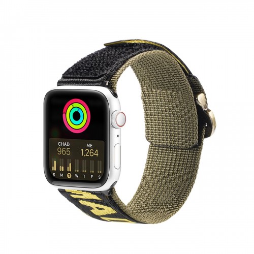 Band Dux Ducis "Outdoor" priekš Apple Watch 42mm/44mm/45mm Dzeltens / Zaļš