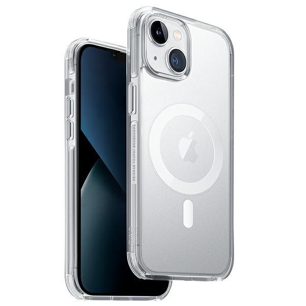 UNIQ MACIŅŠ COMBAT IPHONE 14 PLUS / 15 PLUS 6.7" MAGCLICK CHARGING CAURSPĪDĪGS/DOVE SATIN CAURSPĪDĪGS