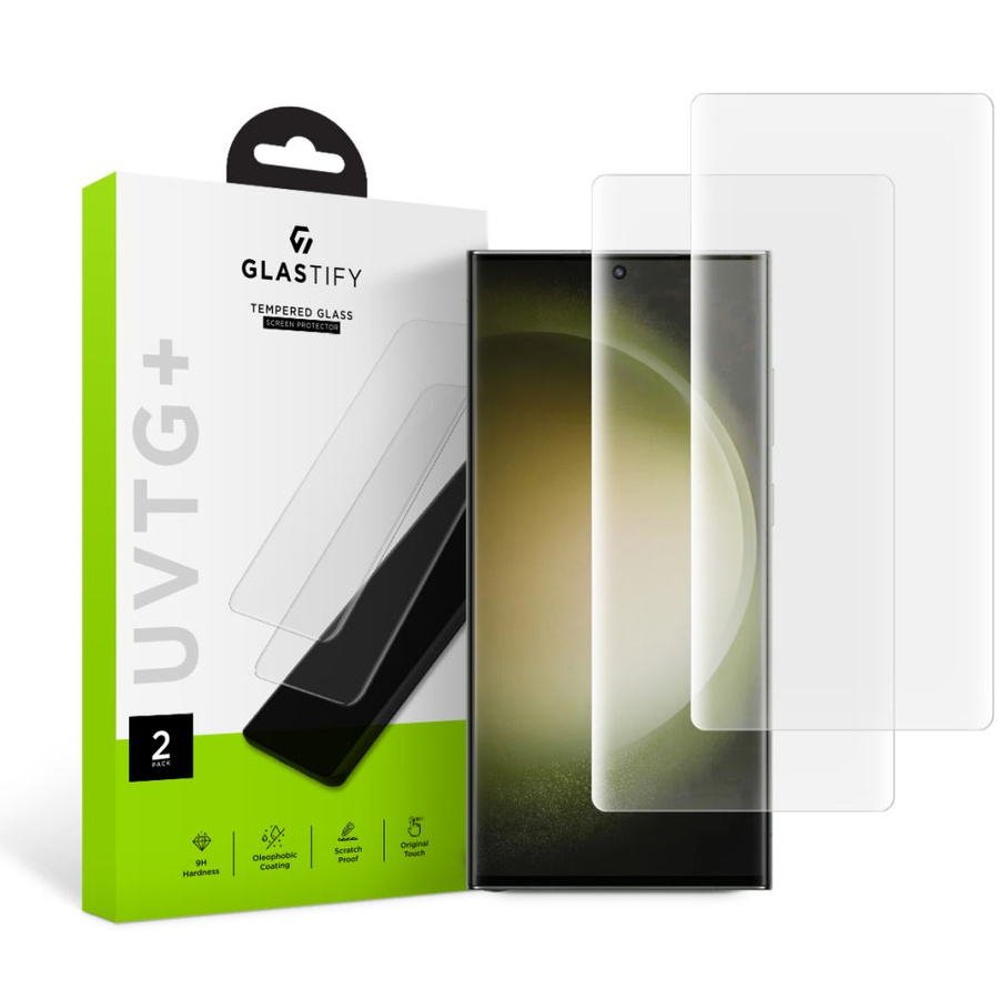 Rūdīts stikls GLASTIFY UVTG+ 2-PACK GALAXY S23 ULTRA CAURSPĪDĪGS