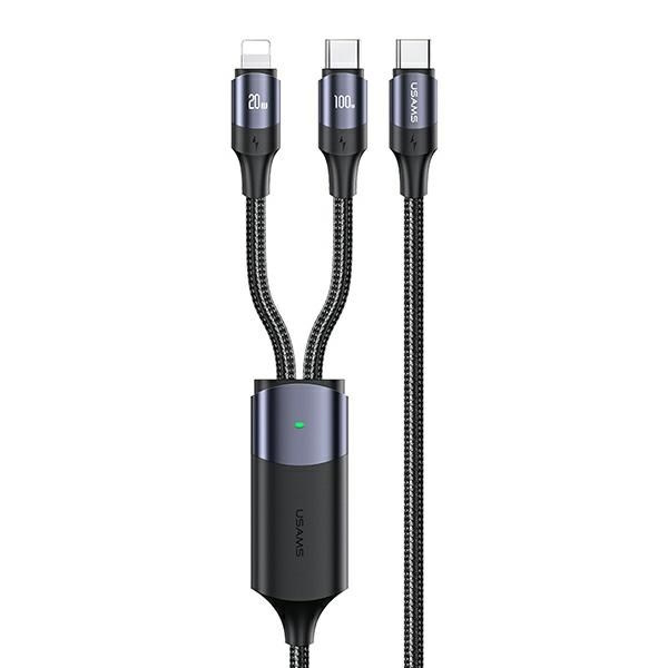 USAMS Auto lādētājs 1XUSB+1XUSB-C C32 30W FAST CHARGE melns CC164CC01 (US-CC164)