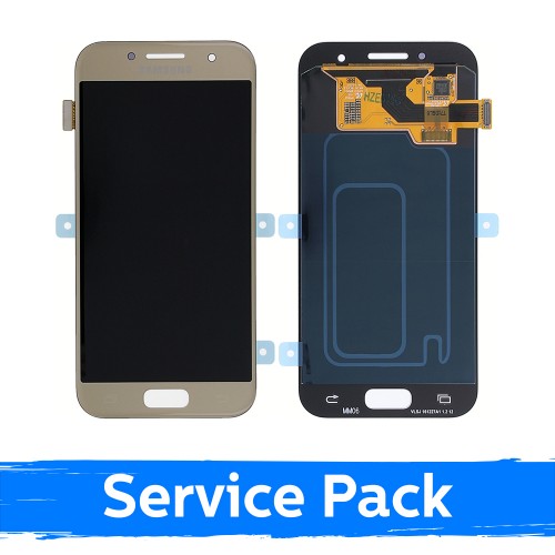 LCD Displejs Saderīgs ar Samsung A320 2017 A3 Zeltains (Service Pack)