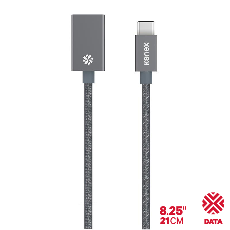 Kanex DuraBraid™ adapteris - USB-C to USB 3.0 type A Aluminium adapteris (Space Grey)