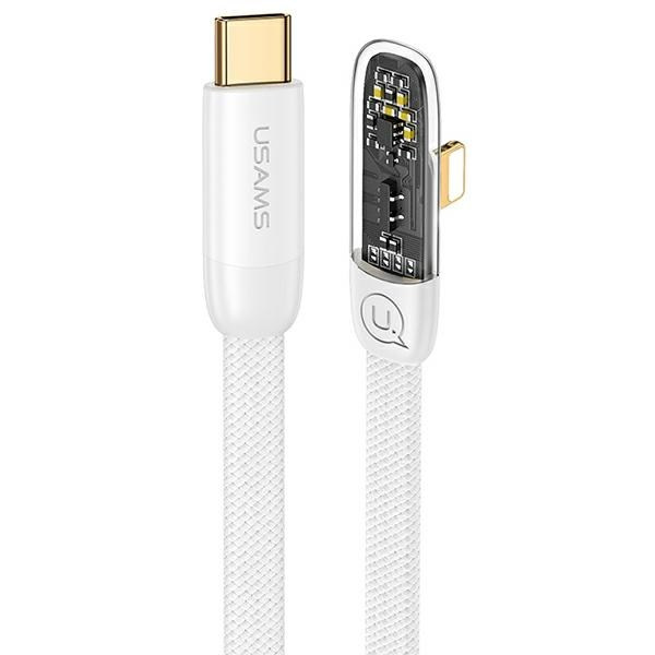 USAMS Leņķa kabelis USB-C to LIGHTNING PD 20W FAST CHARGING ICEFLAKE SERIES 2M balts SJ586USB02 (US-SJ586)