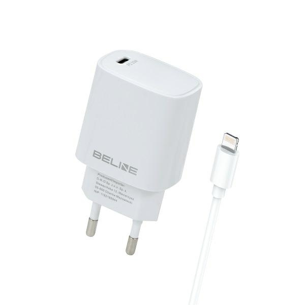 Beline Tīkla lādētājs 1x USB-C 20W + Lightning kabelis balta PD3.0 BLNCW20L