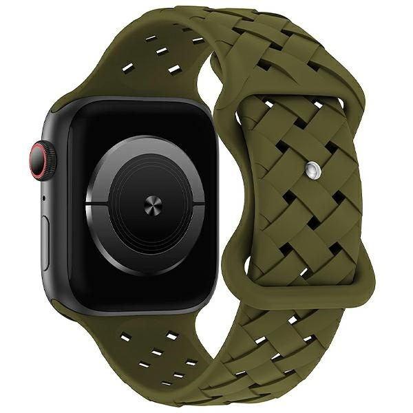 Beline Siksniņa Apple Watch Silicone Woven 38/40/41mm olīvu