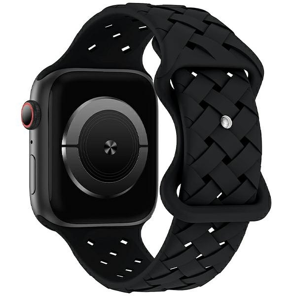 Beline Siksniņa Apple Watch Silicone Woven 42/44/45/49mm melns