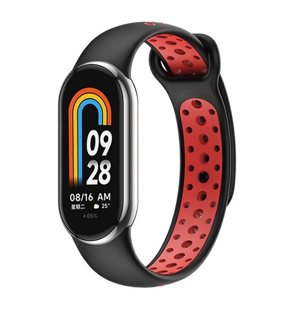Beline Siksniņa Mi Band 9/8 design melns/sarkans